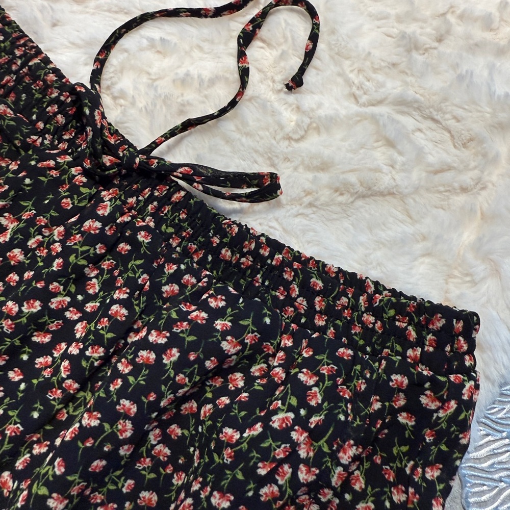 Sienna Sky Black Floral Bohemian Mini Skirt- Medium - Picture 7 of 11